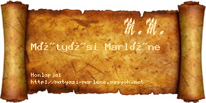 Mátyási Marléne névjegykártya